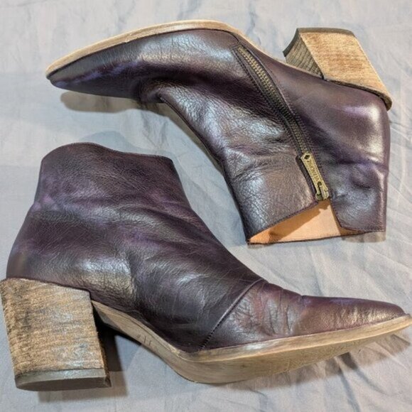 Veracruz Purple Pointed Toe Heel Ankle Boots Size 41 - Picture 7 of 10
